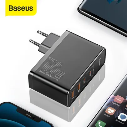 Carregador Ultra Rápido 4 saídas USB-C 100W Baseus | R$142