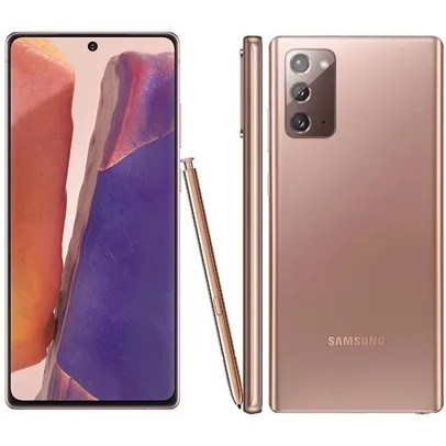 Smartphone Samsung Galaxy Note 20 256GB 5G Wi-Fi Tela 6.7'' Dual Chip 8GB RAM Câmera Tripla + Selfie 10MP - Mystic Bronze