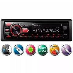 [AME + cartão R$296] Som Automotivo Pioneer com Bluetooth MVH-S218BT