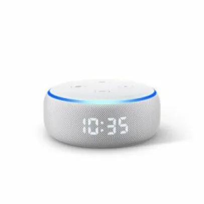 Echo Dot com Relógio Amazon Smart Speaker Alexa Branca