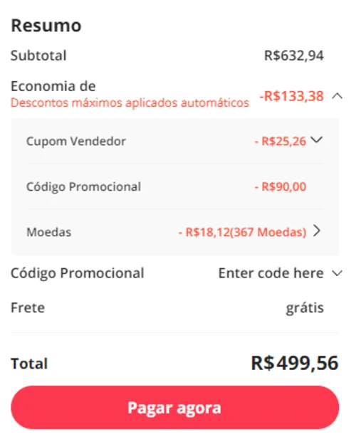 Imagem na descrição da promoção