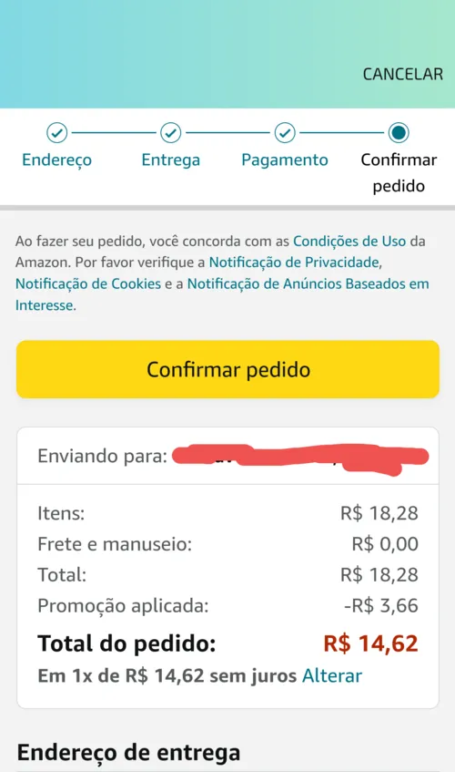 Imagem na descrição da promoção