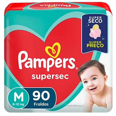 Fraldas Pampers Supersec M 90 Unidades