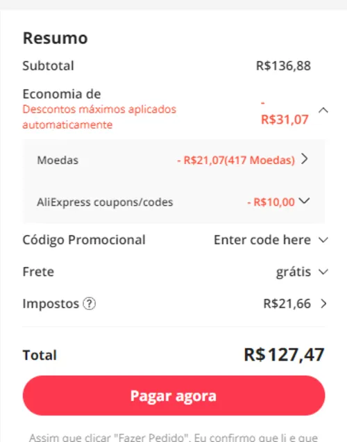 Imagem na descrição da promoção