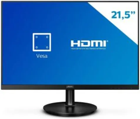 Monitor Philips 21.5" WVA Full HD com HDMI e Bordas Ultrafinas