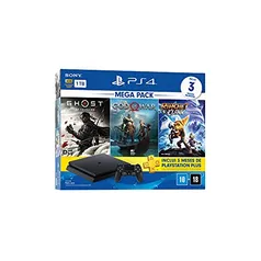 Console PlayStation 4 Mega Pack 18 - Ghost of Tsushima, God of War e Ratchet & Clank