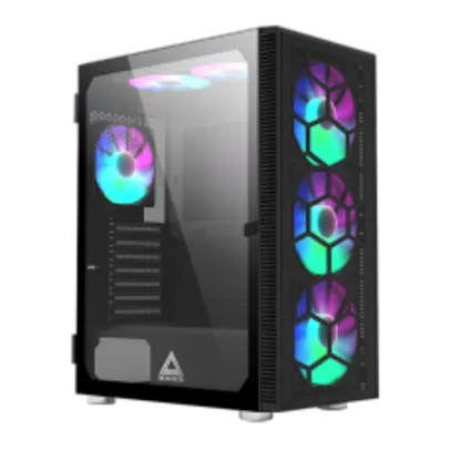 Gabinete Gamer Montech x3 Glass, Mid Tower, Black, ATX, Com 6 Fans RGB