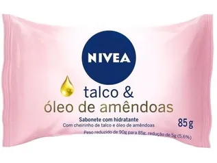 [APP/Leve 6, pague 3] Sabonete em Barra Nivea Talco & Óleo de Amêndoas | R$1,05