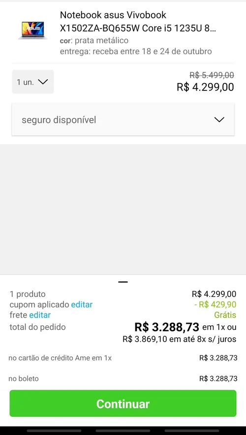 Imagem na descrição da promoção