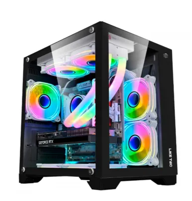 Gabinete Gamer Liketec Dasha, Mid Tower, Vidro Temperado, M-ATX, Black