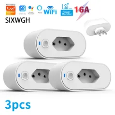 [Primeira compra] Adaptador de Soquete Wi-Fi Tuya, Smart Life App Control, Alexa e Google Home, Adaptador deSoquete, 1