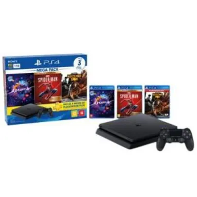 Playstation 4 slim 1tb bundle 17 + 3 jogos + PS Plus 3 Meses | R$2299