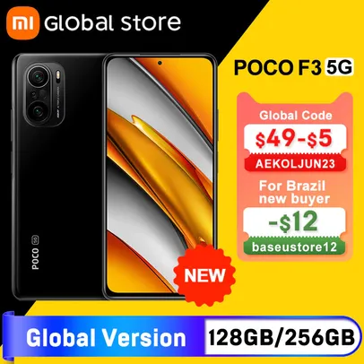 Smartphone POCO F3 5G - 6GB + 128GB - Versão Global | R$1820
