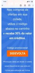 30% Cashback - Limitado a R$100 por dia no Peixe Urbano