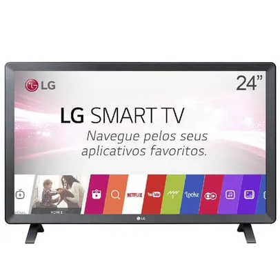 Smart TV Monitor LG 24" LCD LED Wi-Fi WebOS 3.5 DTV Time Machine Ready 24TL520S Bivolt Preto