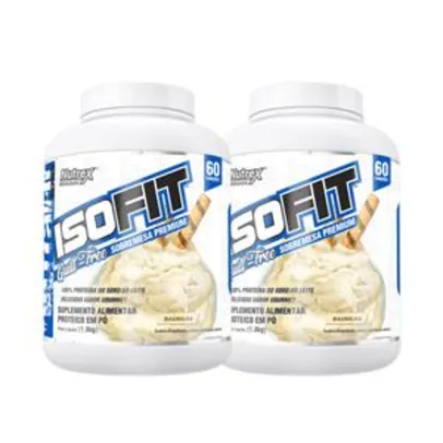 KIT 2un - Isofit 100% Whey Isolado - Nutrex Research (3,6kg de whey)