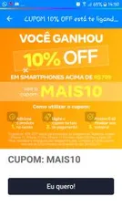 10% de desconto em Smartphone