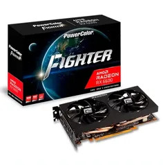 Placa de Vídeo Power Color Fighter ADM Radeon AXRX 6600 3DH, 8GB GDDR6,  Preto - AXRX 6600 8GBD6-3DH