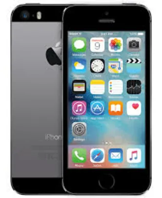 [SUBMARINO] iPhone 5S Apple com 16GB, Tela 4”, iOS 8, Touch ID, Câmera 8MP, Wi-Fi, 3G/4G, GPS, MP3 e Bluetooth – Cinza Espacial - 16GB - R$ 1.223
