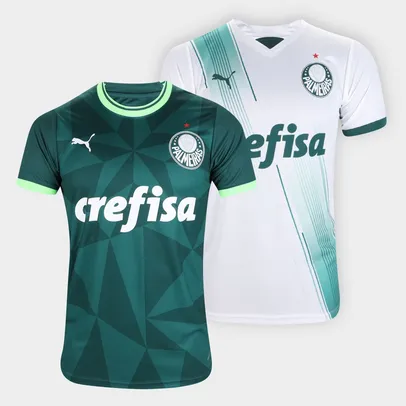 Kit Camisa Palmeiras 23/24 s/nº Torcedor Puma Masculina C/ 2 Peças