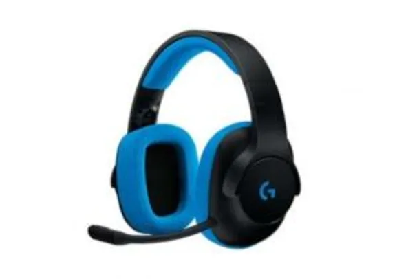 Headset Gamer Logitech G233 Preto/Azul PC/Console - 981-000702 - R$210