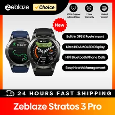[Taxa Inclusa] Zeblaze Stratos 3 Pro GPS relógio inteligente, built in importação de rota AM