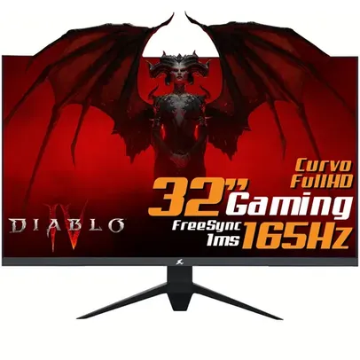 Monitor Gamer SuperFrame Precision Ultra Curvo, 31.5 Pol, Full HD, 165Hz, 1ms, HDMI/DP, SFP3212FHD