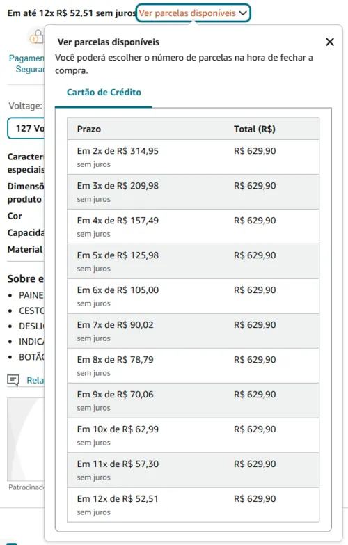 Imagem na descrição da promoção