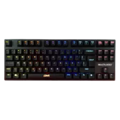 Teclado Gamer Mecânico Multilaser GK-510 TKL, LED Rainbow, Switch Blue, ABNT2, Black, TC258