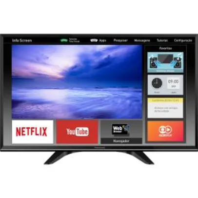 Smart TV Led Panasonic 32, HDMI, USB, Wifi, Bluetooth - 32ES600B - R$899