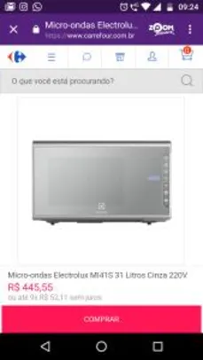 Micro-ondas Electrolux MI41S 31 Litros Cinza 220V - R$445,55