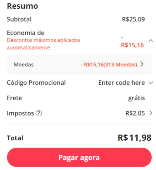 Imagem na descrição da promoção