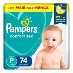 [2 Unidades] Fralda Pampers Confort Sec Bag - Tamanho P (74 unidades) R$55 cada