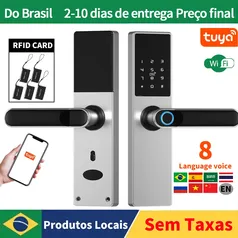 Fechadura Inteligente Wifi com Impressão Digital Prata