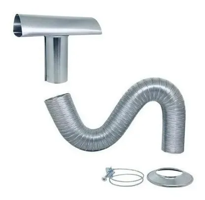 Chamine + Tubo Aluminio Para Aquecedor A Gas 90mm 1,5mts Kit