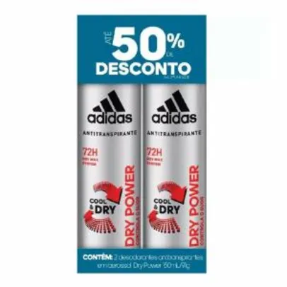 Desodorante Aerosol Adidas Dry Power Masculino 2x150m | R$10