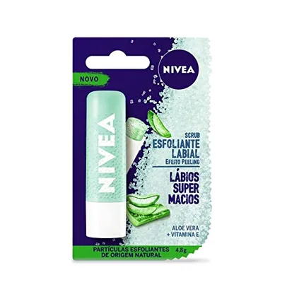 [Rec] Esfoliante Labial NIVEA Scrub Aloe Vera - Renova os lábios com efeito peeling, previne as pelinhas e deixa os lábios macios - Sem cor