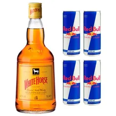 [APP] Whisky Escocês White Horse 1 Litro + 4 Latas do Energético Red Bull Energy Drink 250ml