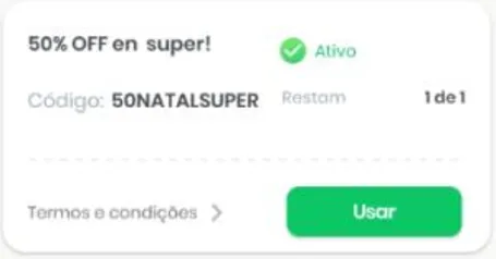 50% de Desconto em Supermercado no Rappi - máx R$60,00 [Selecionados]