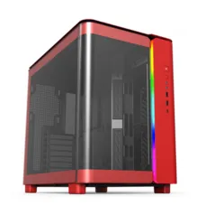 Gabinete Gamer Montech King 95, ARGB, Mid Tower, Vidro Temperado, ATX, Red, Sem Fonte, Sem Fan