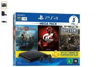 Console PlayStation 4 Mega Pack 12 - God Of War, Gran Turismo, Days Gone