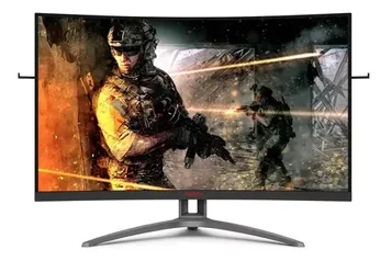 Monitor Gamer Agon Ag323fcxe 31.5  Curvo 165hz Preto Aoc Cor Preto / Efeitos Luminosos RGB 110V/220V