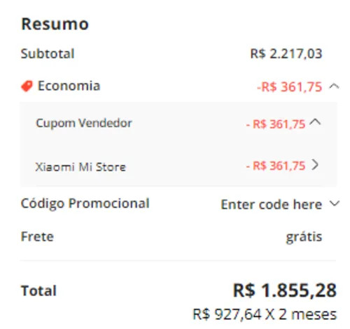 Imagem na descrição da promoção