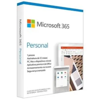 Microsoft Office 365 Personal + 1TB de Armazenamento Válidos por 1 Ano | R$80
