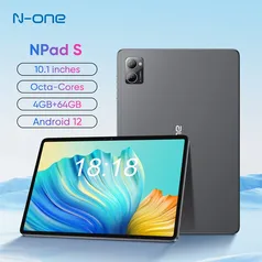 [R$ 253 MOEDAS] N-ONE-Tablet Android 12, NPad S 2023, 10.1 ", 1280x800 HD, 4GB, 64GB, 8 núcleos, 6600mAh, Dual WiFi, BT5.0