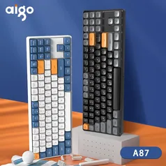 [PRIMEIRA COMPRA] Aigo A87 Wireless USB Gaming Teclado Mecânico, 89 Chave