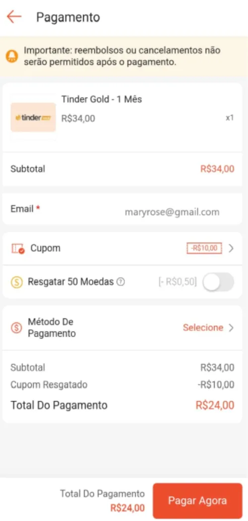 Imagem na descrição da promoção