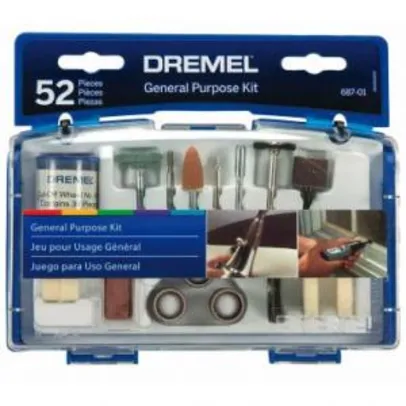 Kit de Acessórios com 52 Peças Ideal para Cortar, Desbastar, Esculpir |Dremel por R$ 38