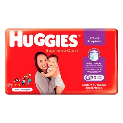 Fraldas Huggies Supreme Care Roupinha G 30u