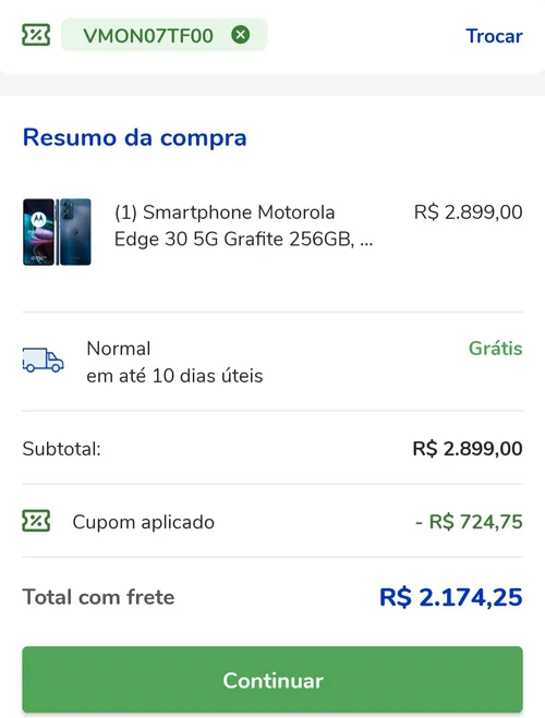 Imagem na descrição da promoção